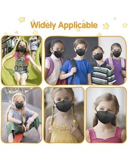40/10 Pcs Black KN95 Protective 5 Layer Face Mask BFE 95% Disposable Kids Masks