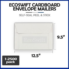 1-2500 12.5 x 9.5 EcoSwift Self Seal Photo Ship Flats Cardboard Envelope Mailers