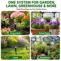 230FT Drip Irrigation System Kit, Quick Push-To-Connect Garden Watering System w