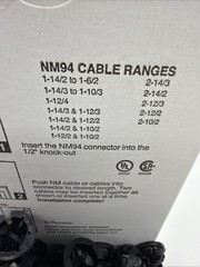 ARLINGTON NM94 1/2” NM CABLE CONNECTORS PUSH-IN ROMEX CLAMP 250 PACK NEW