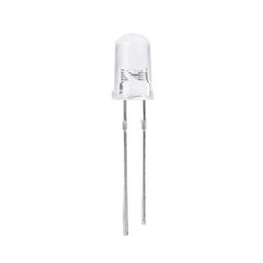 100x White LED 5mm Round Top Transparent Clear Tip PCB Board Solder F5 Bulbs