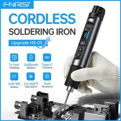 FNIRSI HS-03 Cordless Soldering Iron USB-C Rechargeable 2600mAh 5 Temp Setting