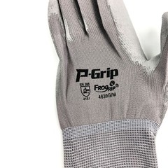 P-GRIP Ultra-Thin Grey Work Gloves Polyurethane Palm Coated Nylon Shell 12 Pairs