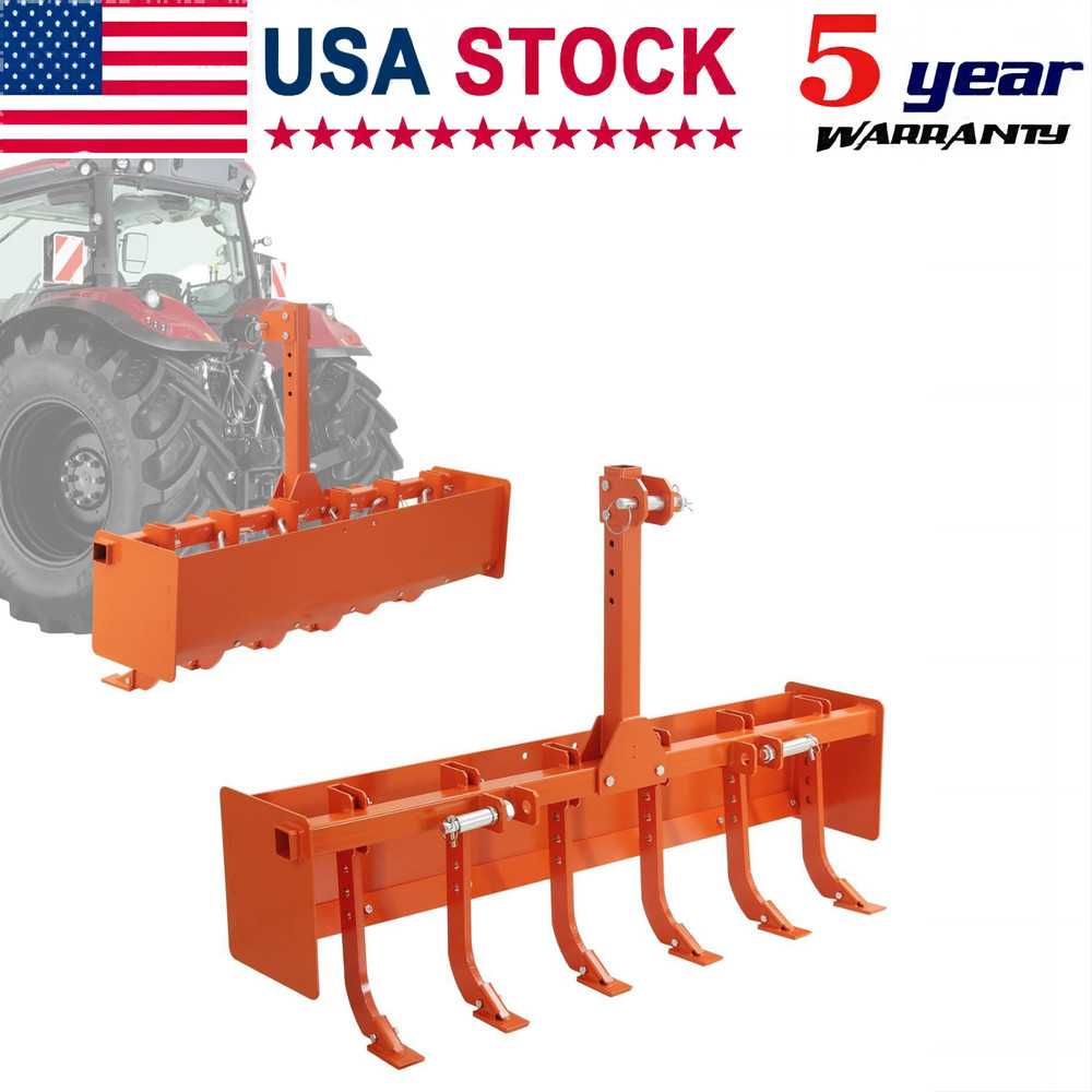 55″ Box Blade Scraper W/ 6 Scarifier Shank 3 Point For CAT 1 & CAT 0 Tractors