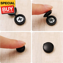 100 Pieces Hinged Screw Cover Caps Plastic Shutter Fold Screw Snap Covers Washer