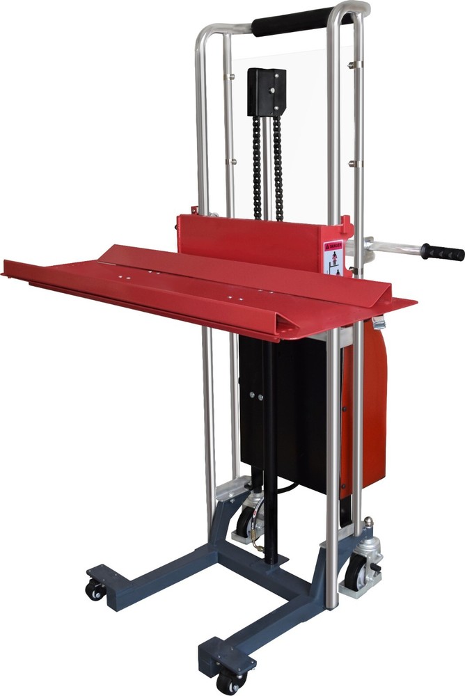 Electric Roll Lifting Truck, 660lbs Cap., 15-3/4″ Roll Dia., 59″ Lift Height