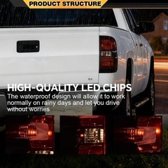 Pair Smoky Lens Tail Lights 2016-2019 Silverado 1500 2500HD Sierra 3500HD Dually