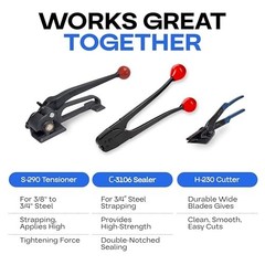 Double-Notched Front-Action Sealer/Crimper for 3/4″ Steel Strapping – Durable St