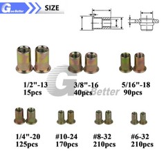 860Pcs Rivet Nut Kit UNC Rivnut Nutsert Assortment #6-32 #8-32 #10-24 1/4″ 5/16″