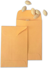 500 PCS 7 Coin Envelopes 3.5 X 6.5 Inches Brown Kraft Envelopes Classic