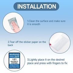 2PCS Security Alarm System Sign for Home, Self-Adhesive Small 24 Hours Warnin…