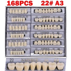168Pc Dental Acrylic Resin Denture 22#A3 Full Set Teeth Upper Lower Shade Tooth