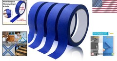 Versatile Blue Adhesive Tape – 4 Rolls, 0.94in x 22yd, Perfect for DIY Projects