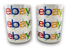 6 Roll Genuine EBAY Packaging Tape Color Logo 2” x 75” Yard FREE SHIPPING