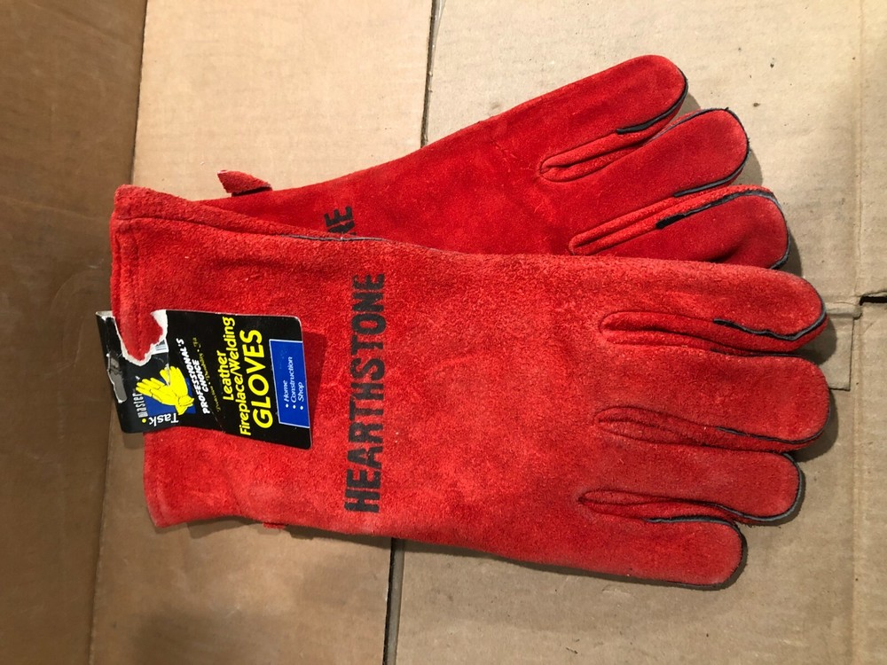 TASK master LEATHER FIREPLACE/WELDING GLOVES PROFESSIONAL’S CHOICE NEW