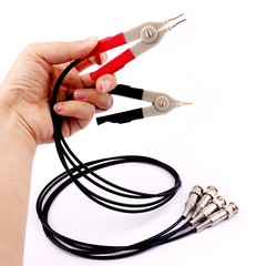 1 Set Kelvin Clip Tester Probe Lead Clip Cable With 4 BNC For LCR Meter Terminal
