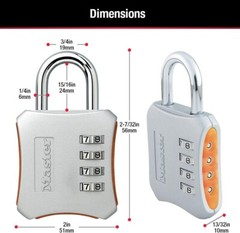 BLUE Master Lock Resettable Combination Locker Lock for Gym and School 653D