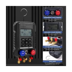 Digital Manifold Gauge, HVAC Refrigerants Digital AC Gauges Set with 2 Thermo…