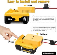 20V Battery Adapter Conversion Kit for Ride-On Toys with Switch Fuse 12AWG DIY
