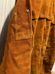 Steiner 9215-XL Welding Work Jacket Brown Leather Cowhide Snaps Studs Heavy