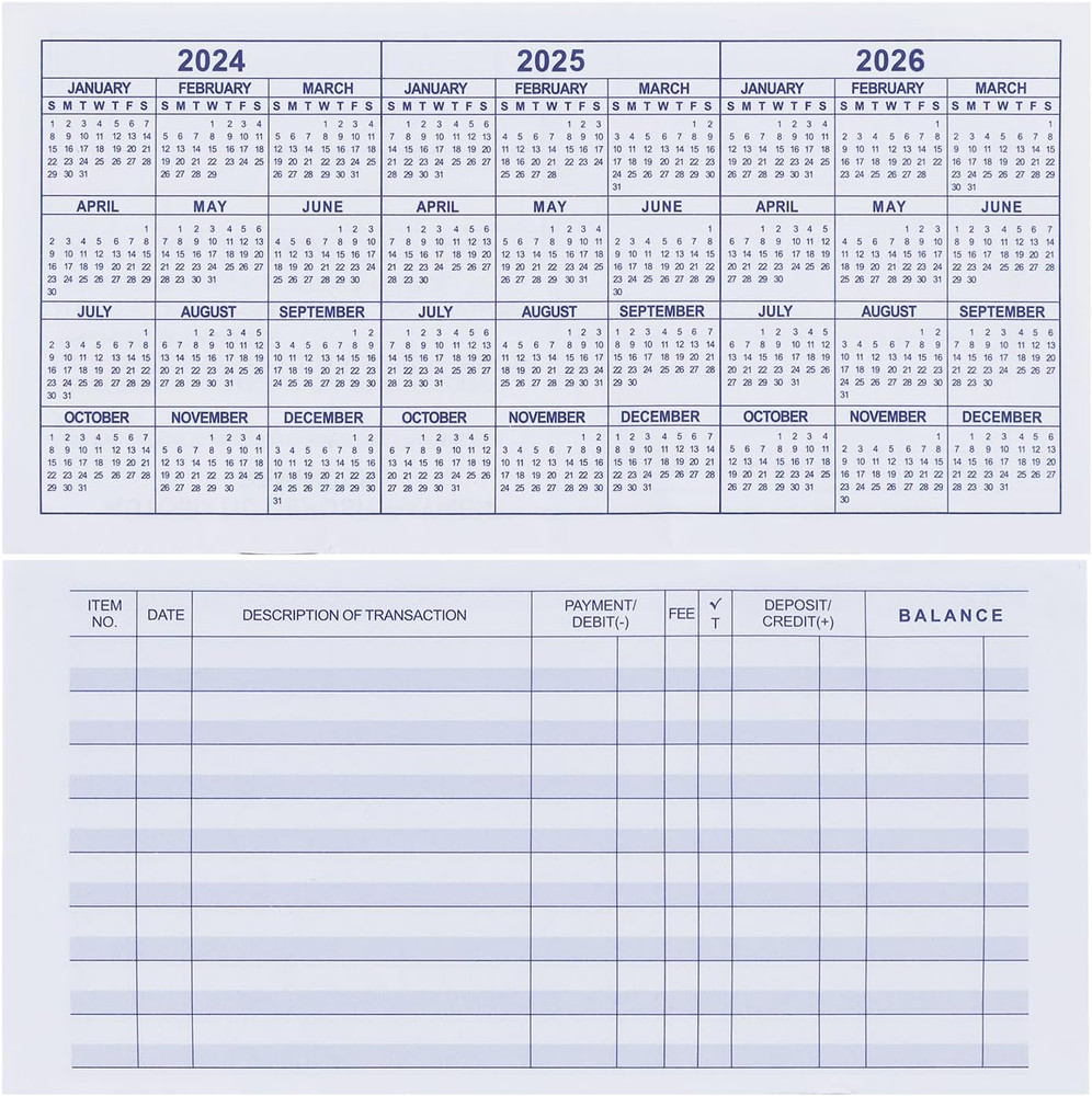 20Pack Checkbook Register, Check Registers for Personal Blank Ledger Transaction