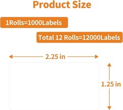 2.25″ X 1.25″ Direct Thermal Label UPC FBA Barcodes Address Stickers Zebra Rollo
