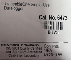 Traceable 6473 Single-Use Data Logging Thermometer, 3 min/30 days, 12-14°C, 40pk