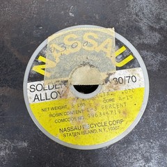 Vintage NASSAU .070 Dia 30/70 Solder Alloy – 3LB 14.7 Oz