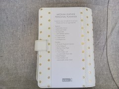 NIB Kikki K White Gold Bronze Spots Leather Personal Planner Notebook Calendar