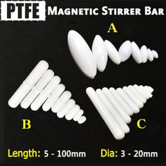PTFE Magnetic Stirrer Mixer Stir Bars Length 4-100mm A/B/C 3 TYPES available