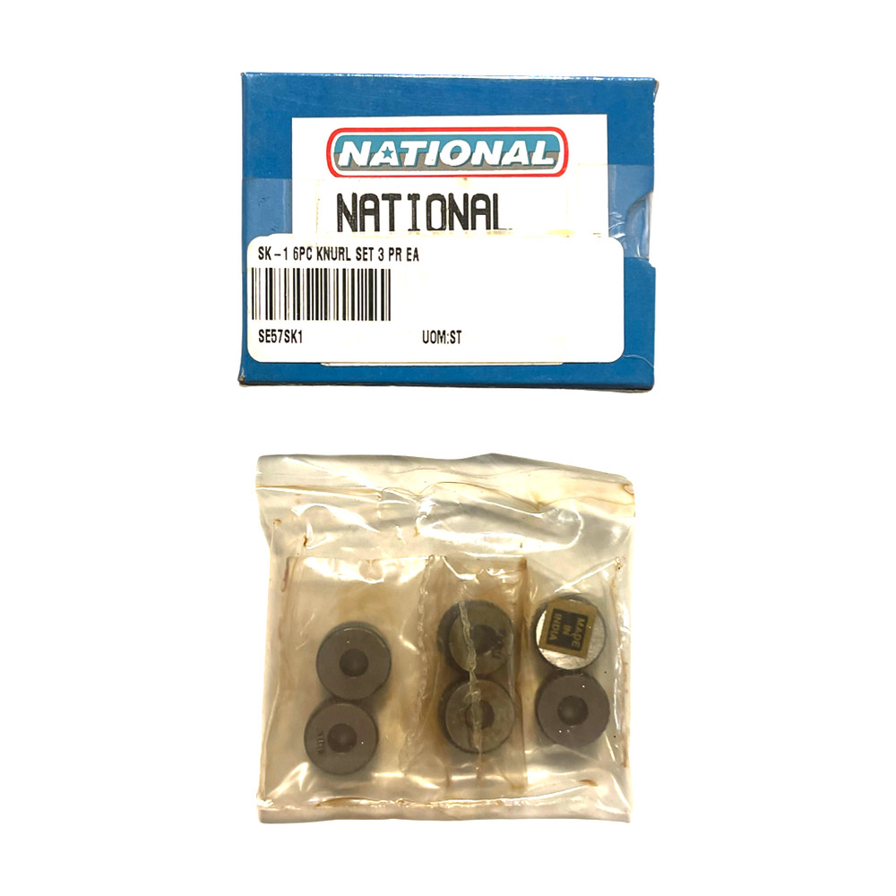 National 6 Piece Knurl Set 5/8″ x 5/16″ x 7/32″ Pair Of Each Coarse Medium Fine