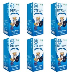 Bulk 6 rolls 17in x 328ft DTF Transfer Film Premium Roll – Double Sided DTF Film
