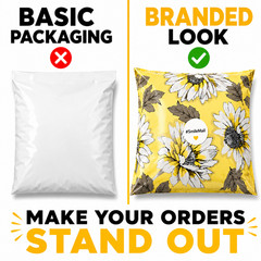 Sunflower Poly Mailers 10×13 Designer Shipping Bags Self Seal Cute