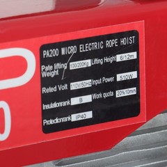 PA200 440lbs / 200kg 110V Mini Electric Hoist 6.6 ft Wired Remote Control
