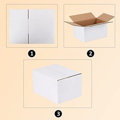 7x5x4 Inches Shipping Boxes Pack of 25, White Cardboard Corrugated Box for Maili