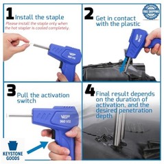 Plastic Welder Kit 110V with Hot Staples Pliers LED Light for Car Bumper Gas