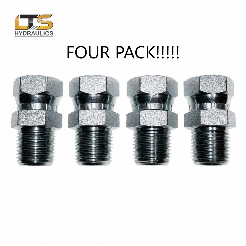 1/4″ Male Pipe NPT x 1/4″ Female Pipe Swivel NPSM 1404-04-04 FOUR PACK!!!