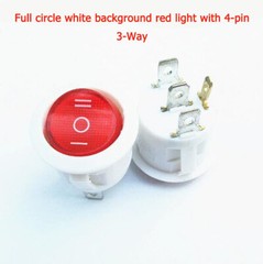 KCD1 Round Power Button Switch With Light 2/3/4/6-Pin 2/3-Way OFF/NO Hole 20MM