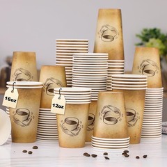 Clawsoff 300-Pack 12oz Disposable Coffee Cups – Retro, Leak-Proof, Hot/Cold