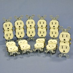 10 Leviton Almond RESIDENTIAL Duplex Receptacle Outlets 5-15R 15A 125V 5320-ROA