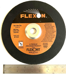9 x 1/8 x 7/8″ TYPE 27 FLEXON ZIRCONIUM CUT GRINDING WHEEL -FLEXOVIT A7434 -USA