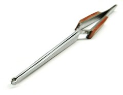 2 Fiber Grip Tweezers Cross Locking Straight & Bent Wire Holding Slotted Tweezer