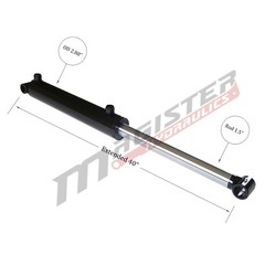 Hydraulic Cylinder Welded Double Acting 2.5″ Bore 16″ Stroke Cross Tube 2.5×16