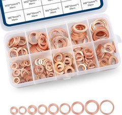 Pack-200 Automobile Copper Flat Gasket Assortment Combination Set, Engine Oil Pa