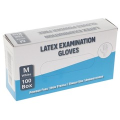 House Brand Dentistry 119152 HSB Latex Exam Gloves Medium White 100/Bx