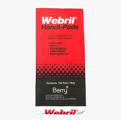 WEBRIL 4 x 4 Pure Cotton HANDI PADS 100 Per Bag Offset Printing Accessories
