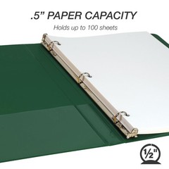 Samsill 0.5 Inch 3 Ring Binder, Economy Round Ring, Clear View 1-Pack, Green