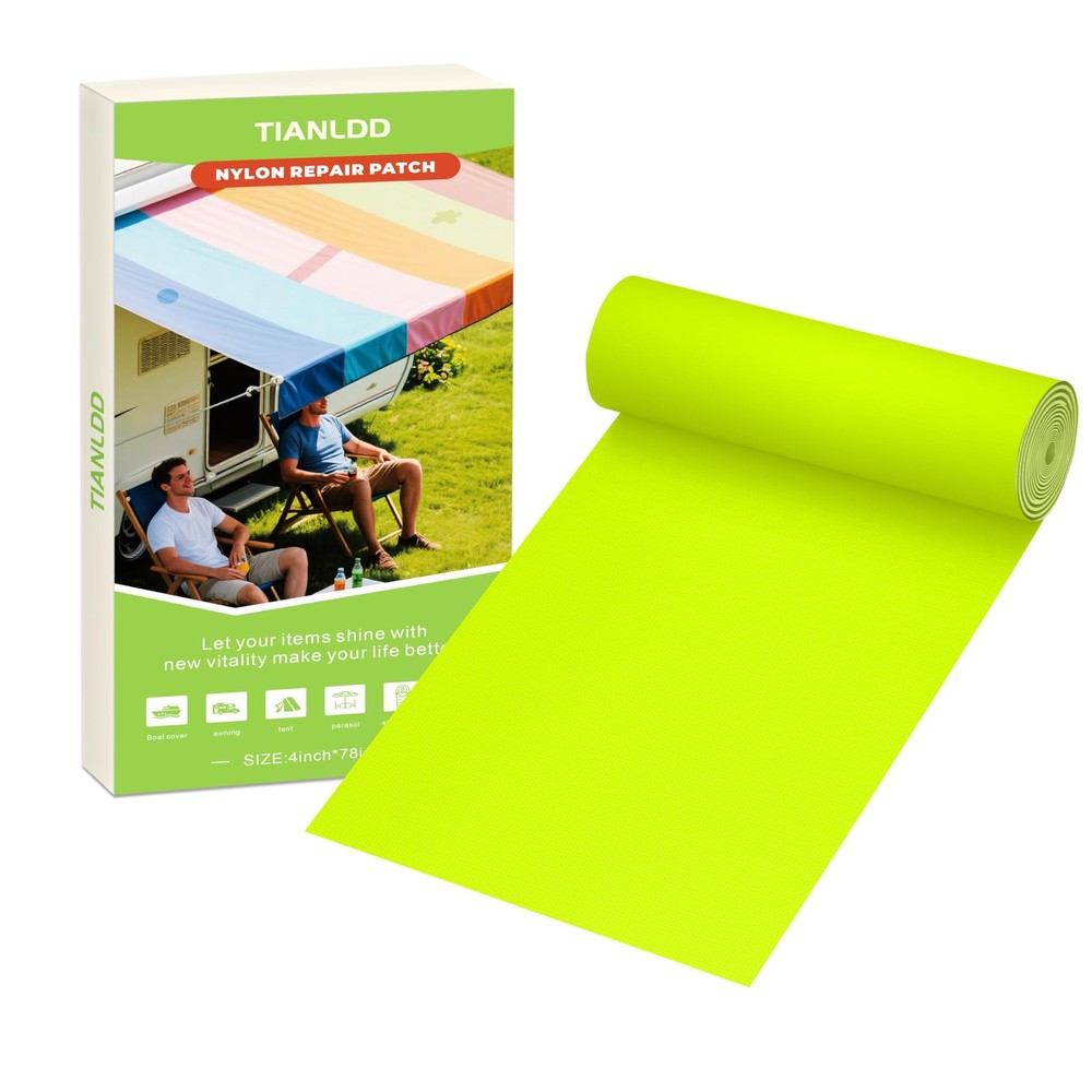 4x78in Waterproof Repair Tape for Boat, Tent, Tarp & RV Awning Bright Yellow