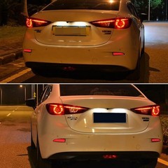 Smoked Lens LED Rear Bumper Reflector Lights Compatible with Mazda 3 5 6, 201…