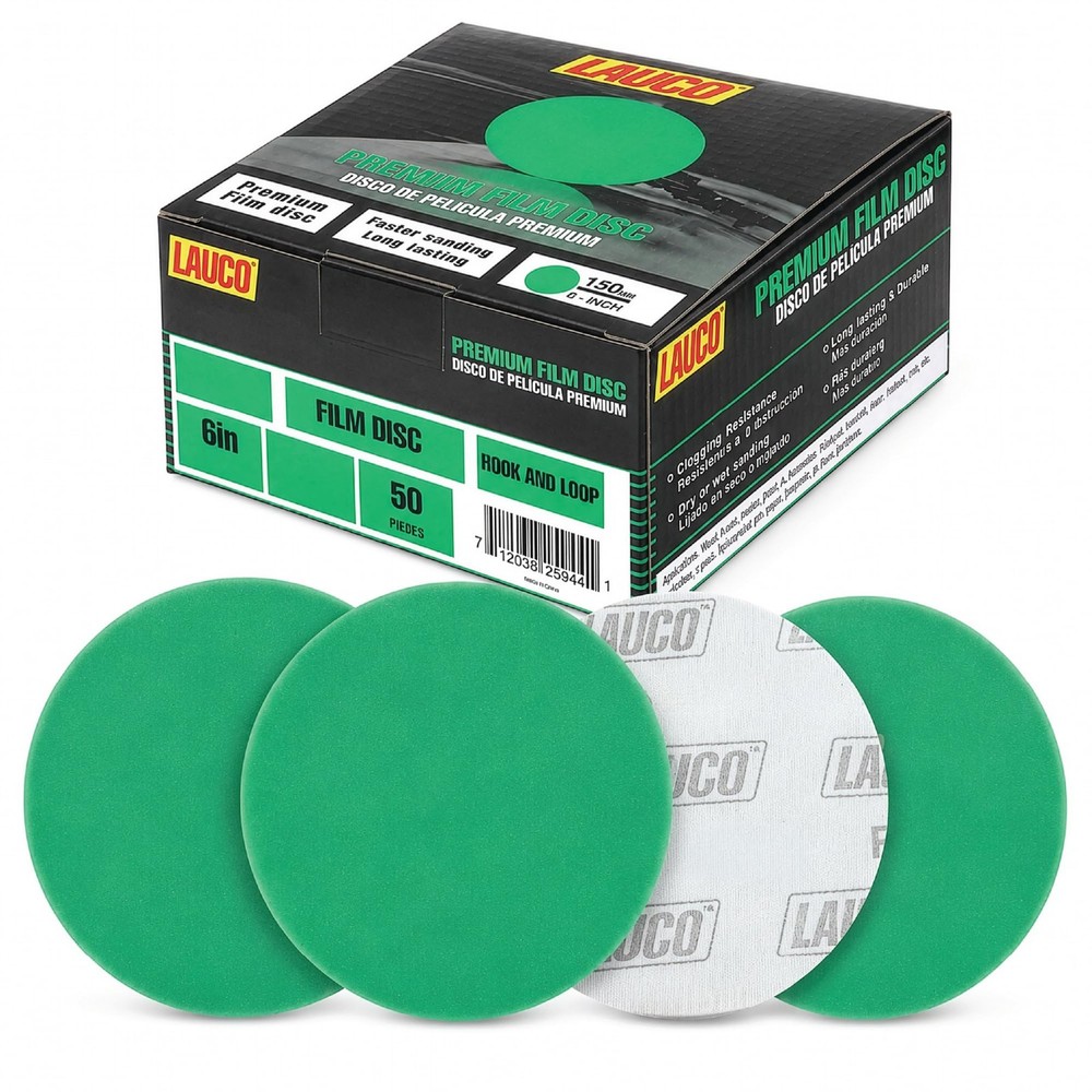 Premium 6″ Hook and Loop Sanding Discs (Box of 50) – Hook and Loop Backing